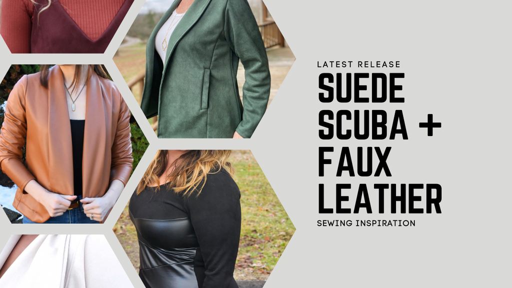 Stretch vegan faux leather knit fabric