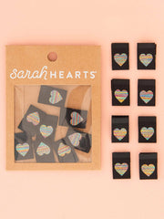 Load image into Gallery viewer, Metallic Rainbow Woven Labels | Pack of 8 | Sarah Hearts