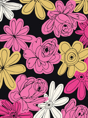 Load image into Gallery viewer, Black Floral Explosion Rayon | Summer Sun | Cloud9
