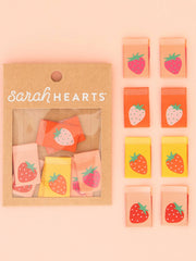 Load image into Gallery viewer, Strawberry Multipack Woven Labels | Pack of 8 | Sarah Hearts