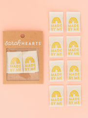 Load image into Gallery viewer, Gold "Made By Me" Woven Labels | Pack of 8 | Sarah Hearts
