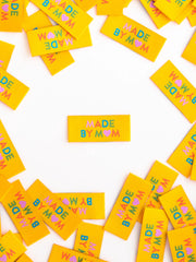 Load image into Gallery viewer, "Made By Mom" Woven Labels | Pack of 8 | Sarah Hearts