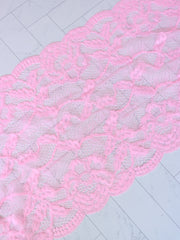 Load image into Gallery viewer, Pink Daisy 9" Wide Stretch Lace