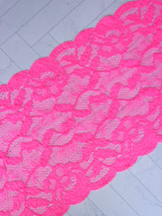 Load image into Gallery viewer, Shock Rose 9" Wide Stretch Lace