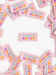 Load image into Gallery viewer, "Made By Auntie" Woven Labels | Pack of 8 | Sarah Hearts
