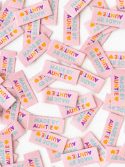 Load image into Gallery viewer, "Made By Auntie" Woven Labels | Pack of 8 | Sarah Hearts