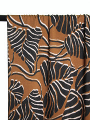 Load image into Gallery viewer, Black Leaves on Pecan Rayon Viscose | Atelier Jupe | By The Half Yard
