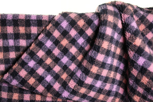 Purple/Navy 3/4" Check Cozy Thick Teddy Fleece | Atelier Jupe | By The Half Yard