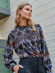 Load image into Gallery viewer, Art Deco on Navy Rayon Viscose | Atelier Jupe | By The Half Yard