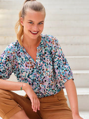 Load image into Gallery viewer, 1YD PRECUT; Abstract Painting on Ivory Rayon Viscose | Atelier Jupe