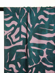 Load image into Gallery viewer, Petrol & Mauve Abstract Leaves Rayon Viscose | Atelier Jupe | By The Half Yard