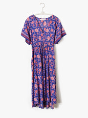 Load image into Gallery viewer, By The Panel | Red, White & Blue Floral & Stripe Rayon Organza