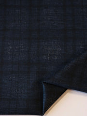 Load image into Gallery viewer, Navy Distressed Plaid Premium Ponte Print