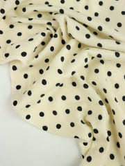 Load image into Gallery viewer, Polka Dots on Ivory Brushed Hacci Sweater Knit