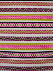 Load image into Gallery viewer, Pink & Pear Funky Horizontal Stripe Nylon Spandex Tricot | Designer Deadstock