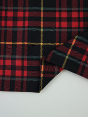 Load image into Gallery viewer, Black/Ruby/Yellow/Hazy Mint Plaid Matte Nylon Spandex Tricot | Designer Deadstock