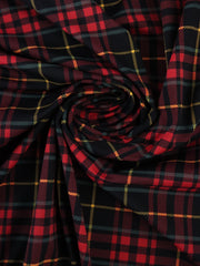 Load image into Gallery viewer, Black/Ruby/Yellow/Hazy Mint Plaid Matte Nylon Spandex Tricot | Designer Deadstock