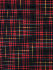 Load image into Gallery viewer, 1YD PRECUT; Black/Ruby/Yellow/Hazy Mint Plaid Matte Nylon Spandex Tricot | Designer Deadstock