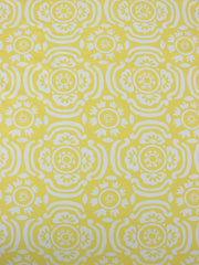 Load image into Gallery viewer, White Floral on Light Yellow Matte Nylon Spandex Tricot | Designer Deadstock