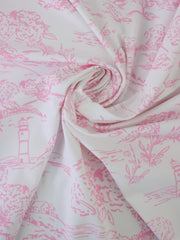 Load image into Gallery viewer, Little House on White Matte Nylon Spandex Tricot | Designer Deadstock