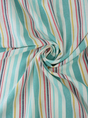 Load image into Gallery viewer, Mint & Aqua Beach Stripe Linen Rayon