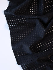 Load image into Gallery viewer, Black Italian Perforated Stretch Mesh Nylon Spandex | Designer Deadstock