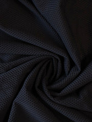Load image into Gallery viewer, Black Italian Waffle Stretch Mesh Nylon Spandex | Designer Deadstock