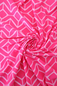 Sail Geo Pink Tonal Nylon Spandex Tricot | Designer Deadstock