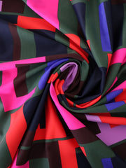 Load image into Gallery viewer, Navy/Olive/Royal/Red/Fuchsia/Lilac/Brown Blocks Nylon Spandex Tricot | Designer Deadstock