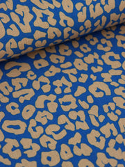 Load image into Gallery viewer, Beige Cheetah on Saphire Cotton Linen