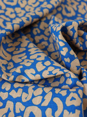 Load image into Gallery viewer, Beige Cheetah on Saphire Cotton Linen