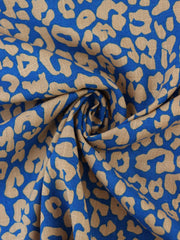 Load image into Gallery viewer, Beige Cheetah on Saphire Cotton Linen