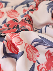 Load image into Gallery viewer, Large Blooms (Blue) Linen Blend