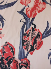 Load image into Gallery viewer, Large Blooms (Blue) Linen Blend