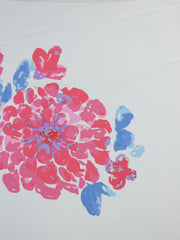 Load image into Gallery viewer, Large Floral on White Matte Nylon Spandex Tricot | Designer Deadstock