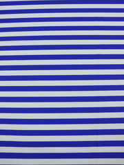 Load image into Gallery viewer, Royal & White 1/2" Horizontal Stripe Nylon Spandex Tricot | Designer Deadstock