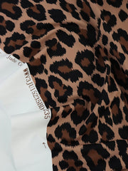Load image into Gallery viewer, Cheetah on Bisque Matte Nylon Spandex Tricot | Designer Deadstock