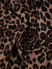 Load image into Gallery viewer, Cheetah on Bisque Matte Nylon Spandex Tricot | Designer Deadstock