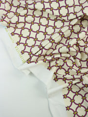 Load image into Gallery viewer, Pink Rings on Ivory Matte Nylon Spandex Tricot | Designer Deadstock