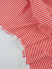 Load image into Gallery viewer, Red & White 1/8" Vertical Stripe Nylon Spandex Tricot | Designer Deadstock