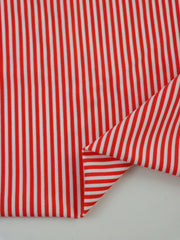 Load image into Gallery viewer, Red & White 1/8" Vertical Stripe Nylon Spandex Tricot | Designer Deadstock