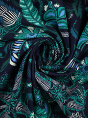 Load image into Gallery viewer, Floral Centric on Navy Nylon Spandex Tricot | Designer Deadstock