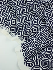 Load image into Gallery viewer, Intertwined on Navy Nylon Spandex Tricot | Designer Deadstock