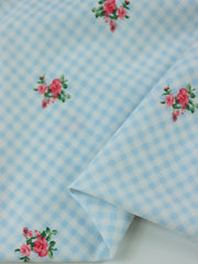 Load image into Gallery viewer, Sweet Gingham (Blue) Nylon Spandex Tricot