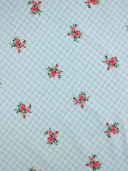 Load image into Gallery viewer, Sweet Gingham (Blue) Nylon Spandex Tricot