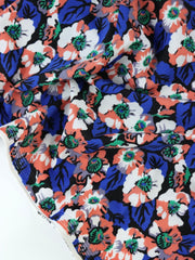 Load image into Gallery viewer, Royal & Coral Floral Nylon Spandex Tricot