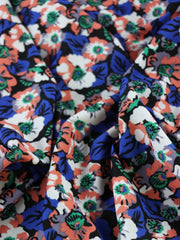 Load image into Gallery viewer, Royal & Coral Floral Nylon Spandex Tricot