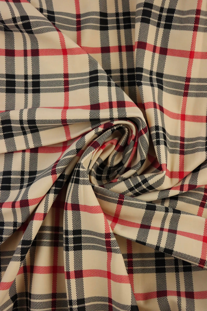 Burberry Plaid Nylon Spandex Tricot Designer Deadstock