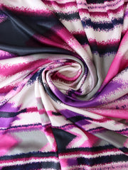 Load image into Gallery viewer, Pink/Purple/Gray Blurred Stripe 100% Silk Jersey