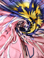 Load image into Gallery viewer, Mauve/Ivory/Purple/Yellow Large Starburst 100% Silk Jersey